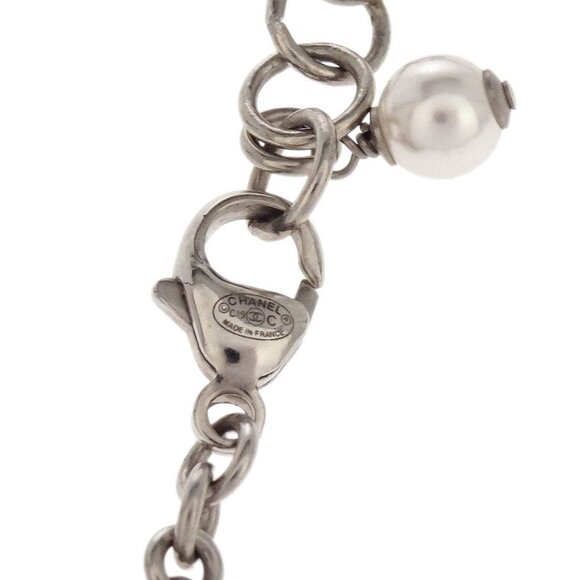Chanel CC Chain Bracelet Silver Artificial Pearl C19C 196451 - Picture 4 of 4